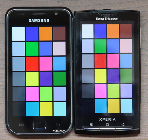 [Samsung] Samsung i9000 vs SE X10 螢幕比較