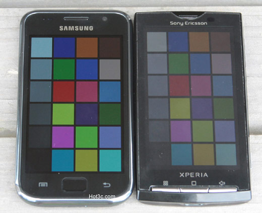 [Samsung] Samsung i9000 vs SE X10 螢幕比較