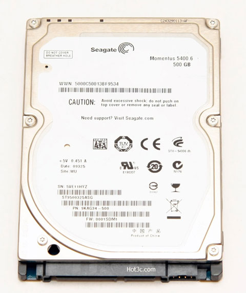 [Seagate] Seagate 500GB 2.5吋硬碟實測
