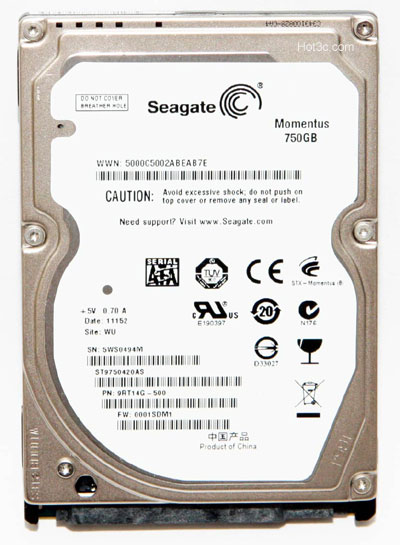 [Seagate] Seagate 7200轉 750GB 2.5吋硬碟實測